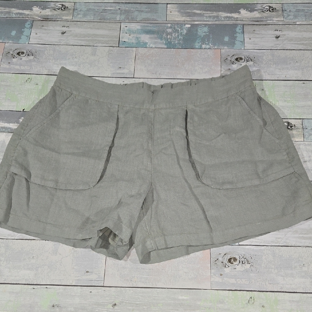 Sage Olive Green Vineyard Vine Linen Shorts Sz Large NWT